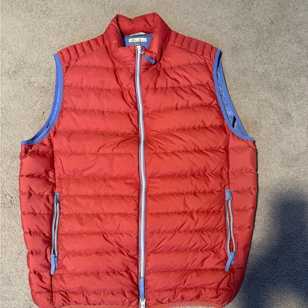 Peter millar men’s puffer vest xl salmon red pink